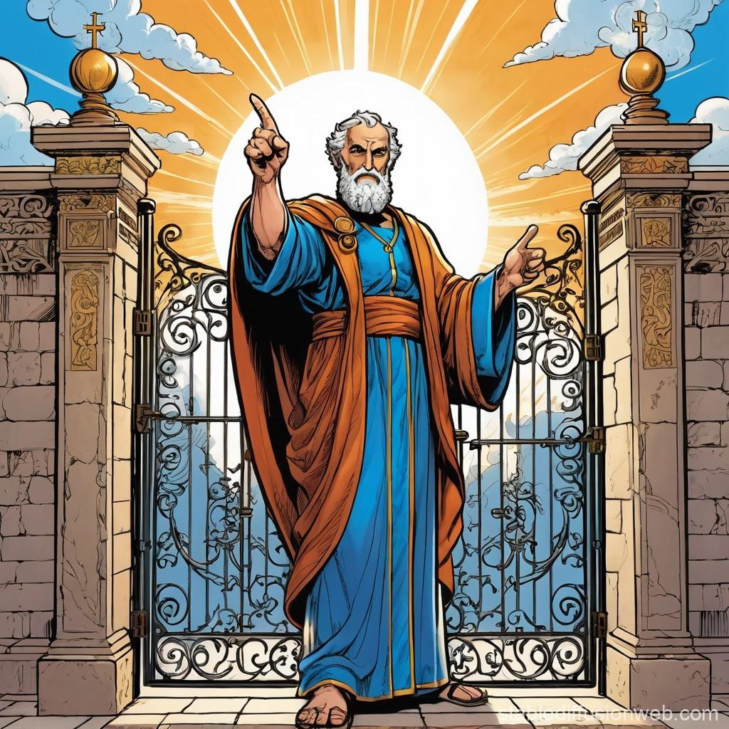 “Let me resolve your curiosity, Trump– the answer’s, ‘No,” Saint Peter declares